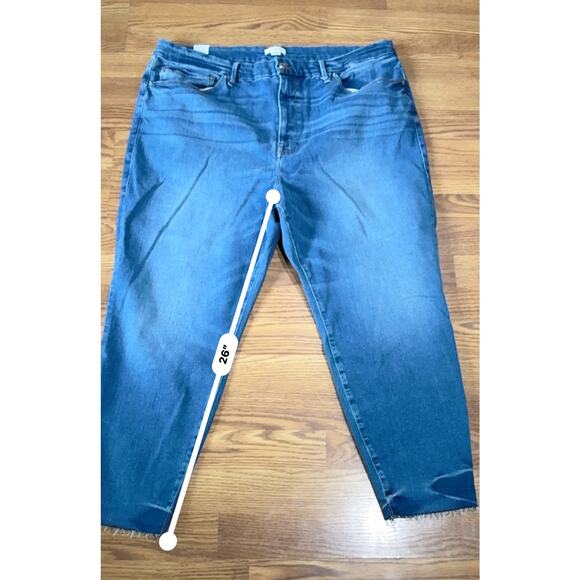 Good American Always Fits Good Legs Crop in Indigo384 size 28-32 - Picture 7 of 13